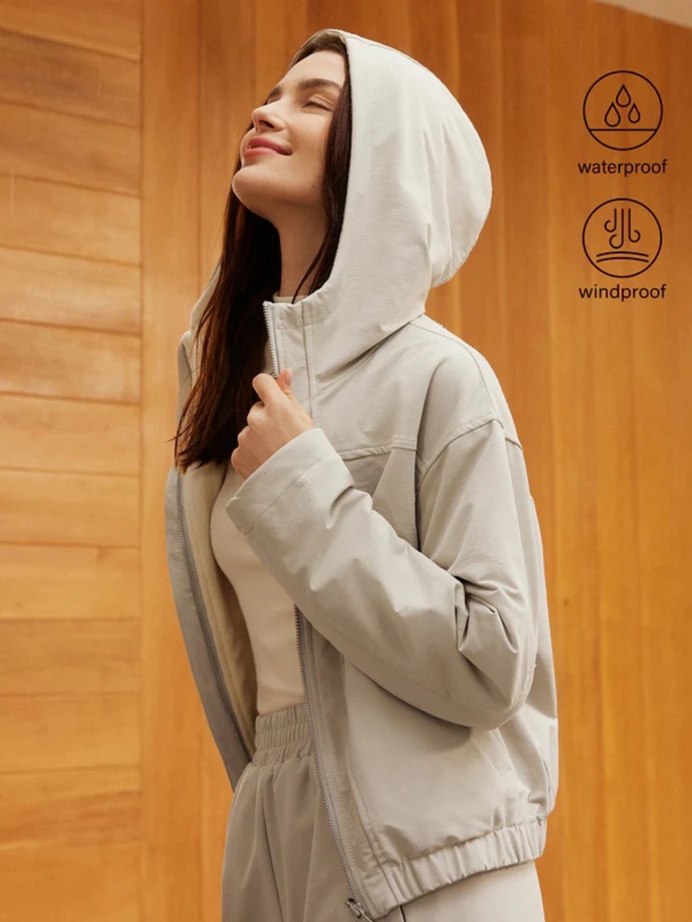 NWT OGL WATERPROOF REVERSIBLE HOODED JACKET IN GAINSBORO